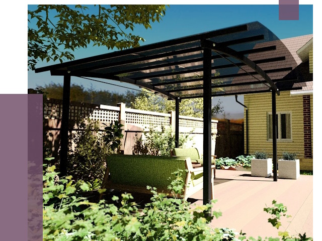 Навесы для террасы в Петропавловске-Камчатском от 13210 руб. под ключ | ПРОЛЁТ-Птк