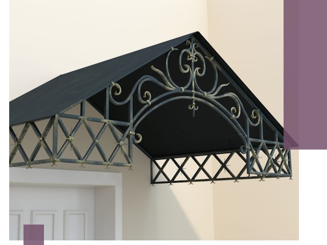 Двускатные металлические козырьки под ключ в Петропавловске-Камчатском